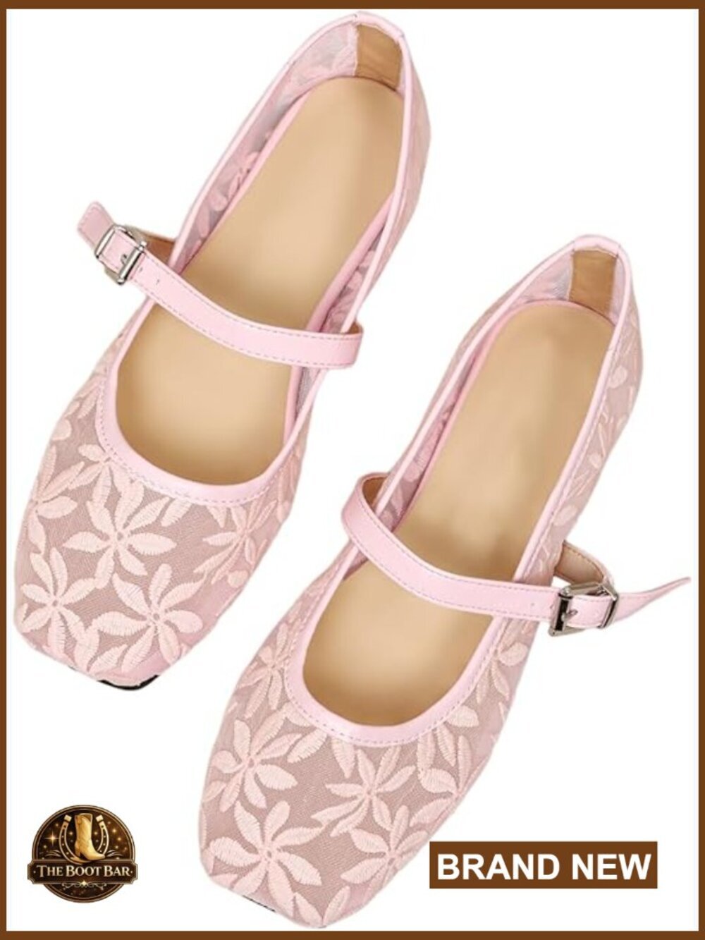 Women's Mesh Ballet Flats Comfortable Trendy Square Closed Toe Maryjane
